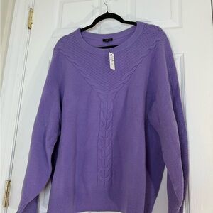 Talbots Purple Crew Neck Sweater Soft Knit Versatile